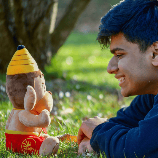 Baby Hanuman Plush personalized Hindu YUVA logo